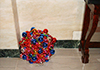 Several festive floor ornaments adorn the corridor leading to the East Wing
